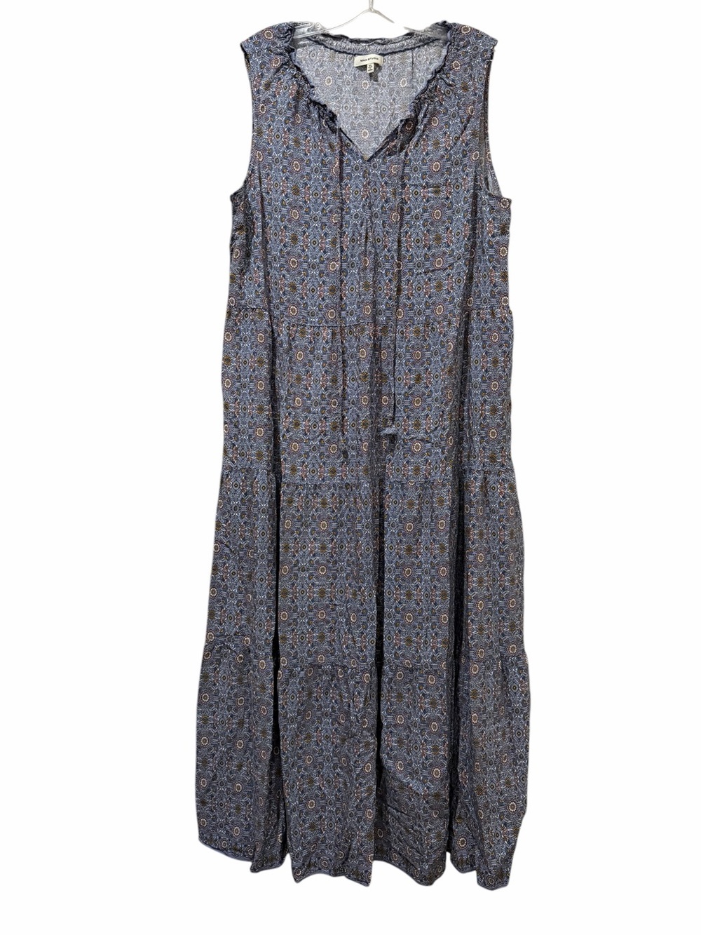 Max Studio Women's XL Floral Tiered Maxi Dress Summer B4